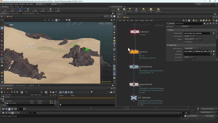 HeightField Scattering & Instancing Assets in Solaris