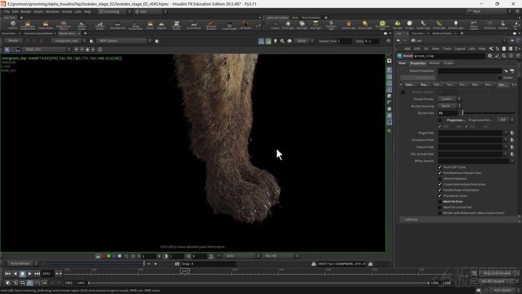 Houdini Fur: Part 8 – Shading Breakup Look Dev Final 