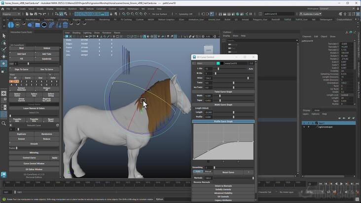 Creating Hair Cards using FiberShop & GS CurveTools