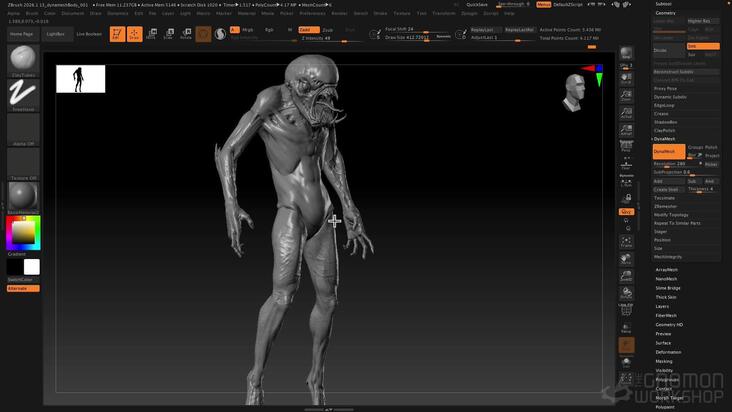 Creating a Full-Body Creature with DynaMesh